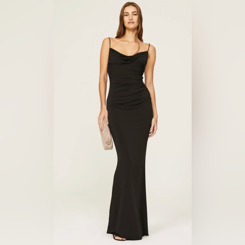 RTR sz xl Katie May Surreal Gown Black pullover low back lace long sexy curve